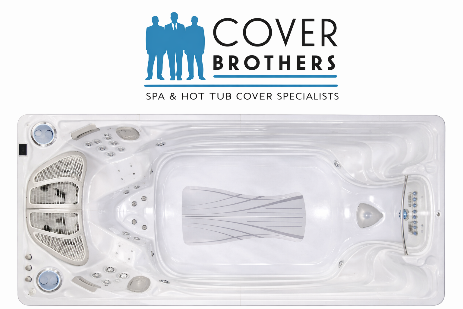 Hydropool custom hot tub replacement covers for swim spa. Quality lid from The Cover Brothers.