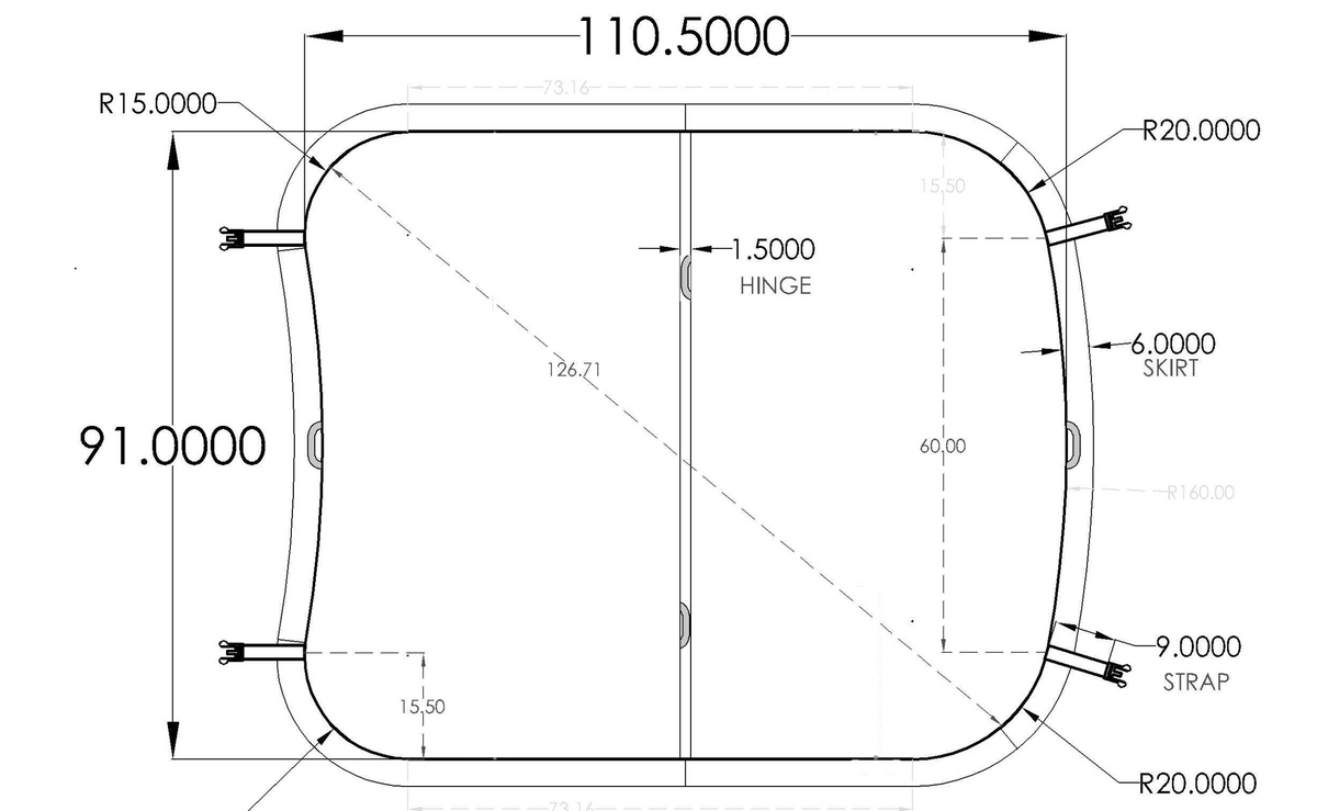 Sundance Aspen 880 custom hot tub replacement covers for hot tub. Quality lid from The Cover Brothers.